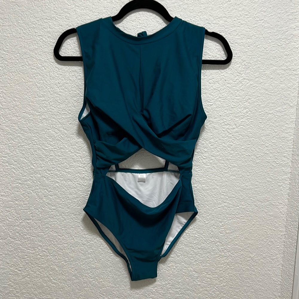 Teal one piece suit